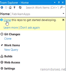 Visual Studio Team Explorer  GIT