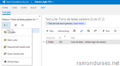 Criando um caso de teste no Team Foundation Service