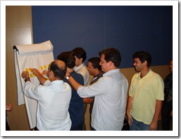 Time de desenvolvimento da Rede Bahia no Treinamento de Scrum