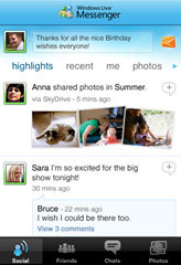 Windows Live Messenger para o iPhone